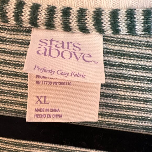 Stars Above Green & White Striped Long-Sleeve Shirt XL - Picture 3 of 3